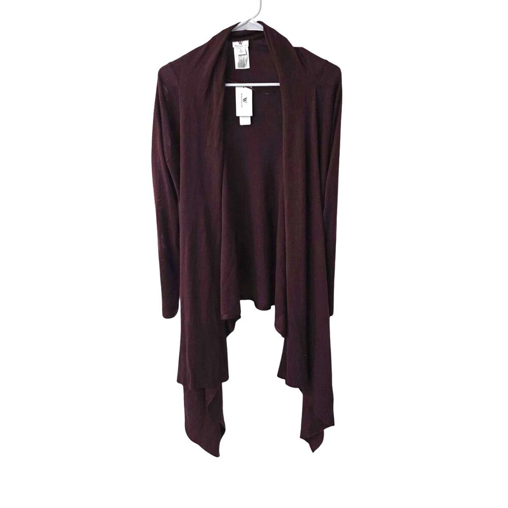 Worthington Burgundy 3 Way Open Angle Front Cardigan - Large